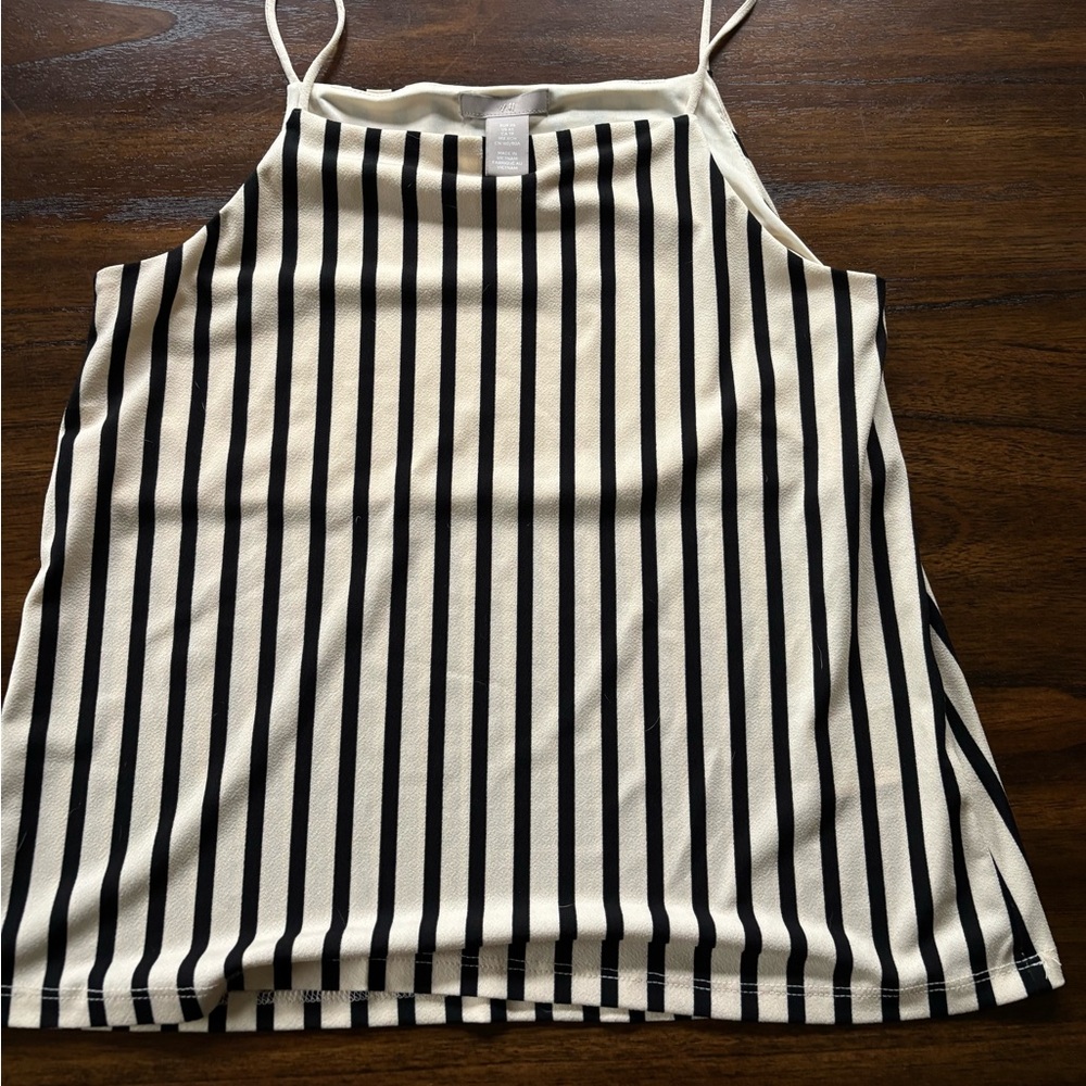 H&M Black and White Striped Camisole